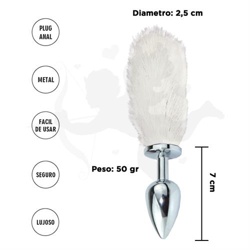 Reticulum Blanca S : Plug Anal Metalico con Cola